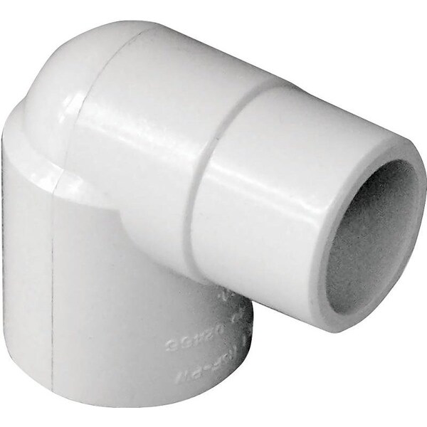 Lasco Street Pipe Elbow, 34 in, Slip, 90 deg Angle, PVC, White, SCH 40